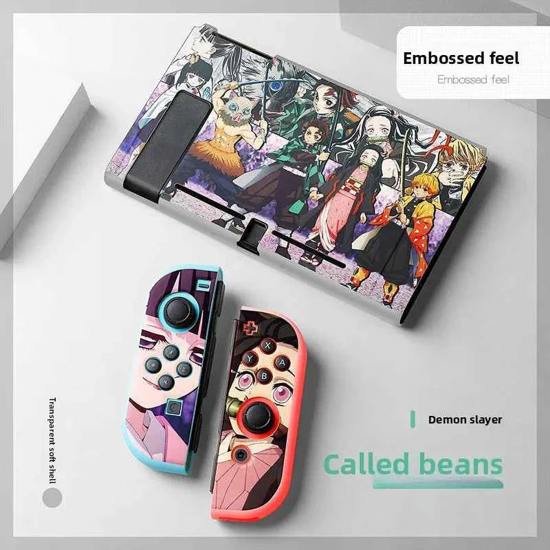 Demon Slayer Painted Relief Protective Case for Switch NS TPU Soft-shell Split Protective Case Creative Game Console Accessories