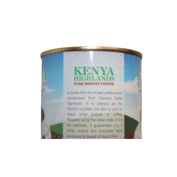 Kenya Highlands Pure Instant Coffee 50g side information panel