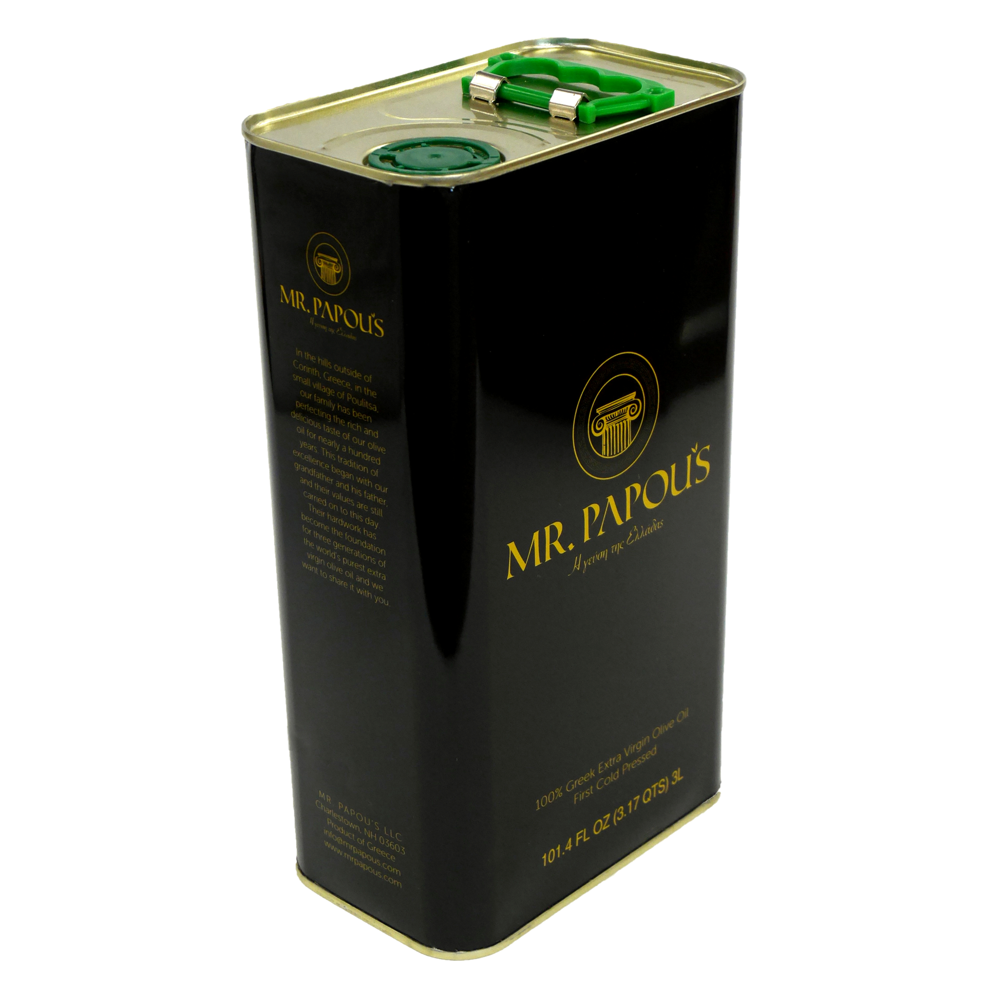 Mr. Papou's 3 Liter Family Tin Authentic Extra Virgin Olive Oil