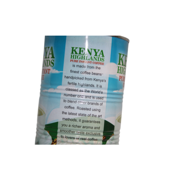 Kenya Highlands Pure Instant Coffee side package close up