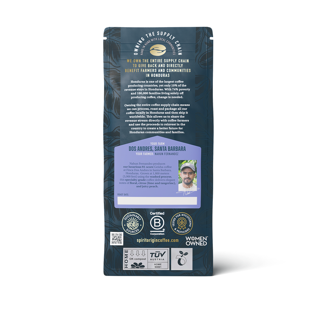 Honduras Dos Andres Gesha Washed 1.8oz (50g) Sample bag