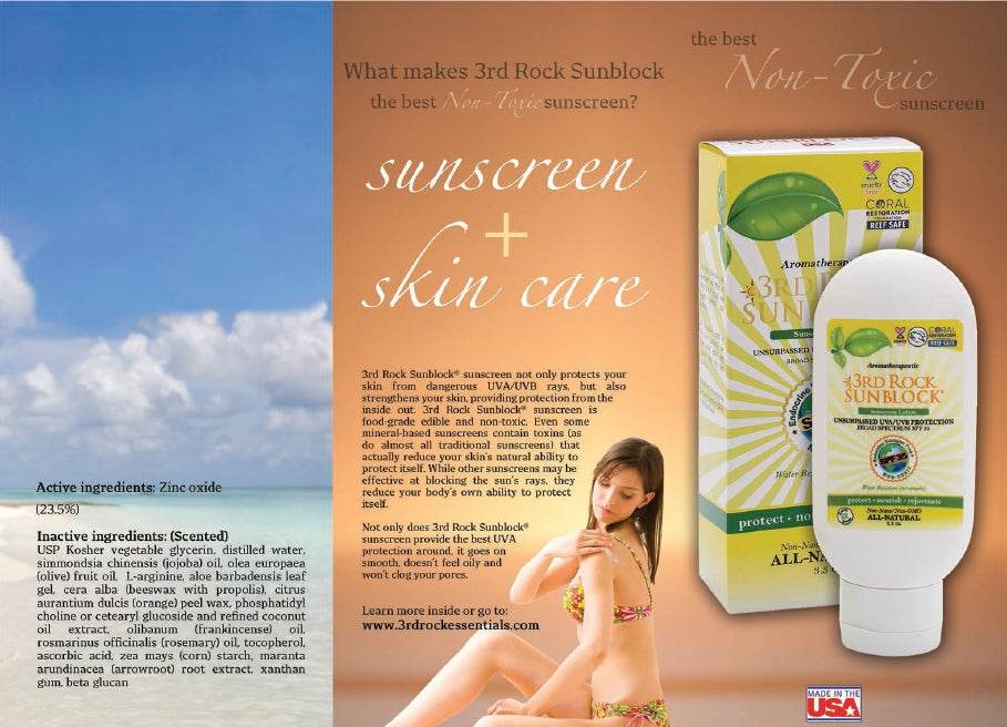 Mini Sunscreen 1.7 oz. SIZE! - 3rd Rock Sunblock® Sunscreen Lotion - Aromatherapeutic - Zinc Oxide 35 SPF