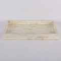 White Bone Inlay Decorative Tray Table Ottoman 11x17 12x12