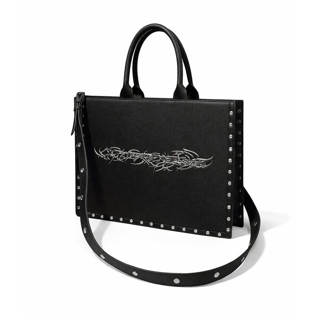 "TRIBAMETAL" LEATHER TOTE