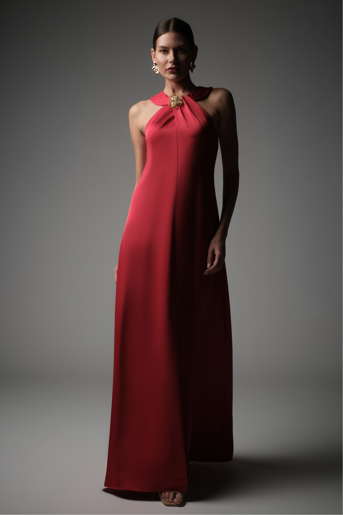 Maci Satin Halter Gown