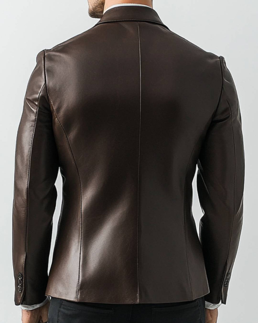 Tommy Brown Leather Blazer – Classic Leather Blazer for Men