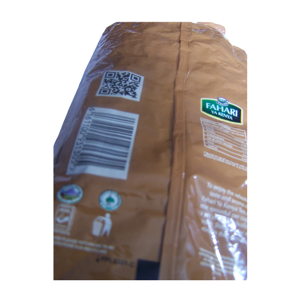 Rear side package of Fahari Ya Kenya masala tea 250g