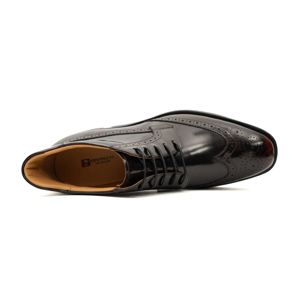 Dark Burgundy Platform Ankle-Height Lace-Up Shoe