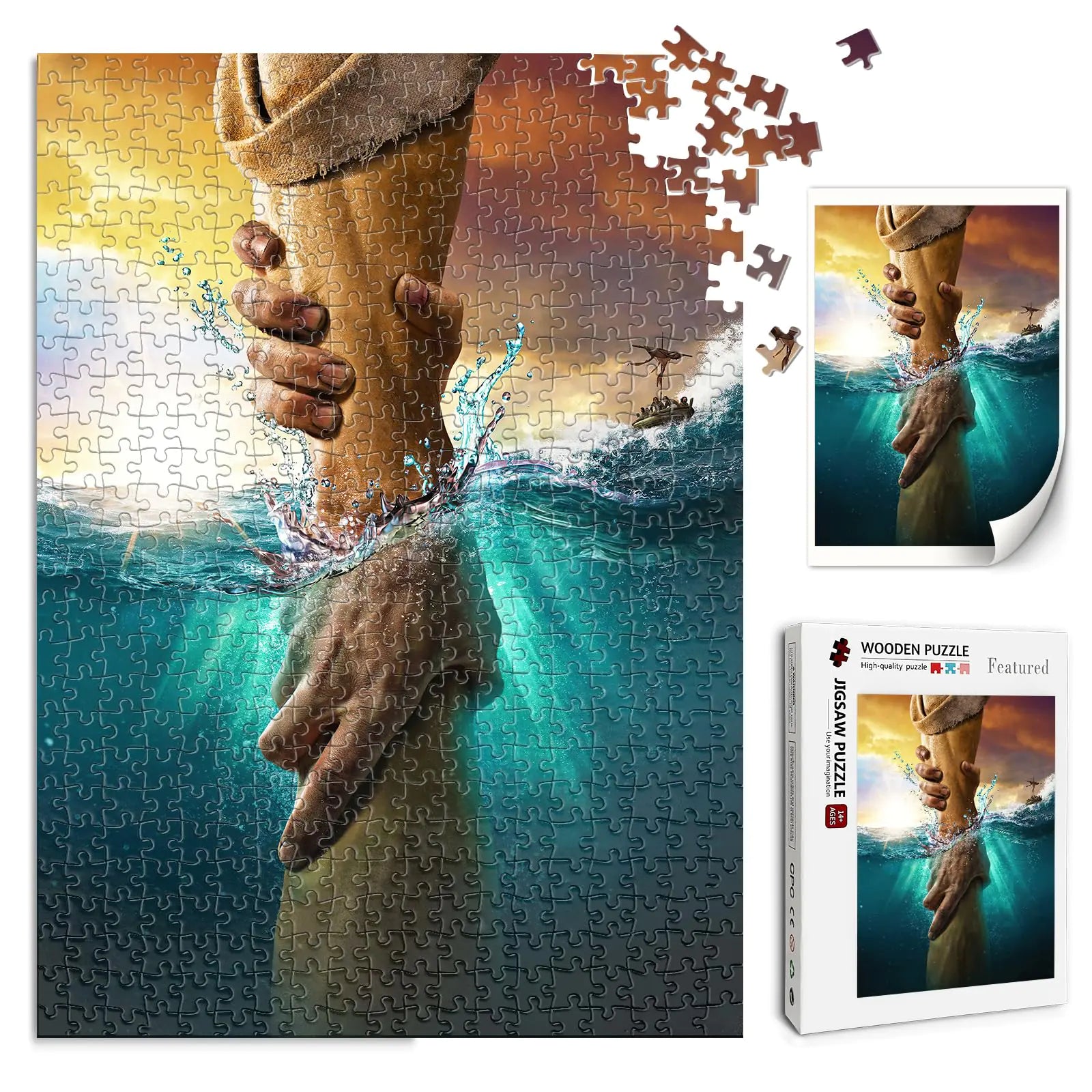 Hand of God Wooden Puzzle – 500 & 1000 Piece Religious Gift
