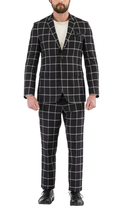 Harvy Black Mens 2 Button Slim Notch Lapel Suit