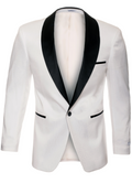 Ferrecci Ash All White Snake Skin Tuxedo Blazer