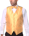 Ferrecci Mens PV450 - Gold with White Back Adjustable Textured Vest Set
