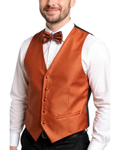 Ferrecci Mens PV450 - Rust with Black Back Adjustable Textured Vest Set