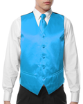 Ferrecci Mens PV600 - Turquoise with White Back Adjustable Vest Set