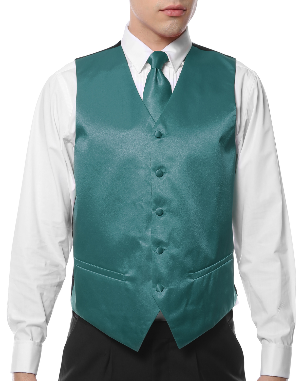 Ferrecci Mens PV600 - Teal with Black Back Adjustable Vest Set