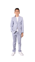 Ferrecci Boys Blue Seersucker 2-Piece Suit Set – Summer Kids Suit