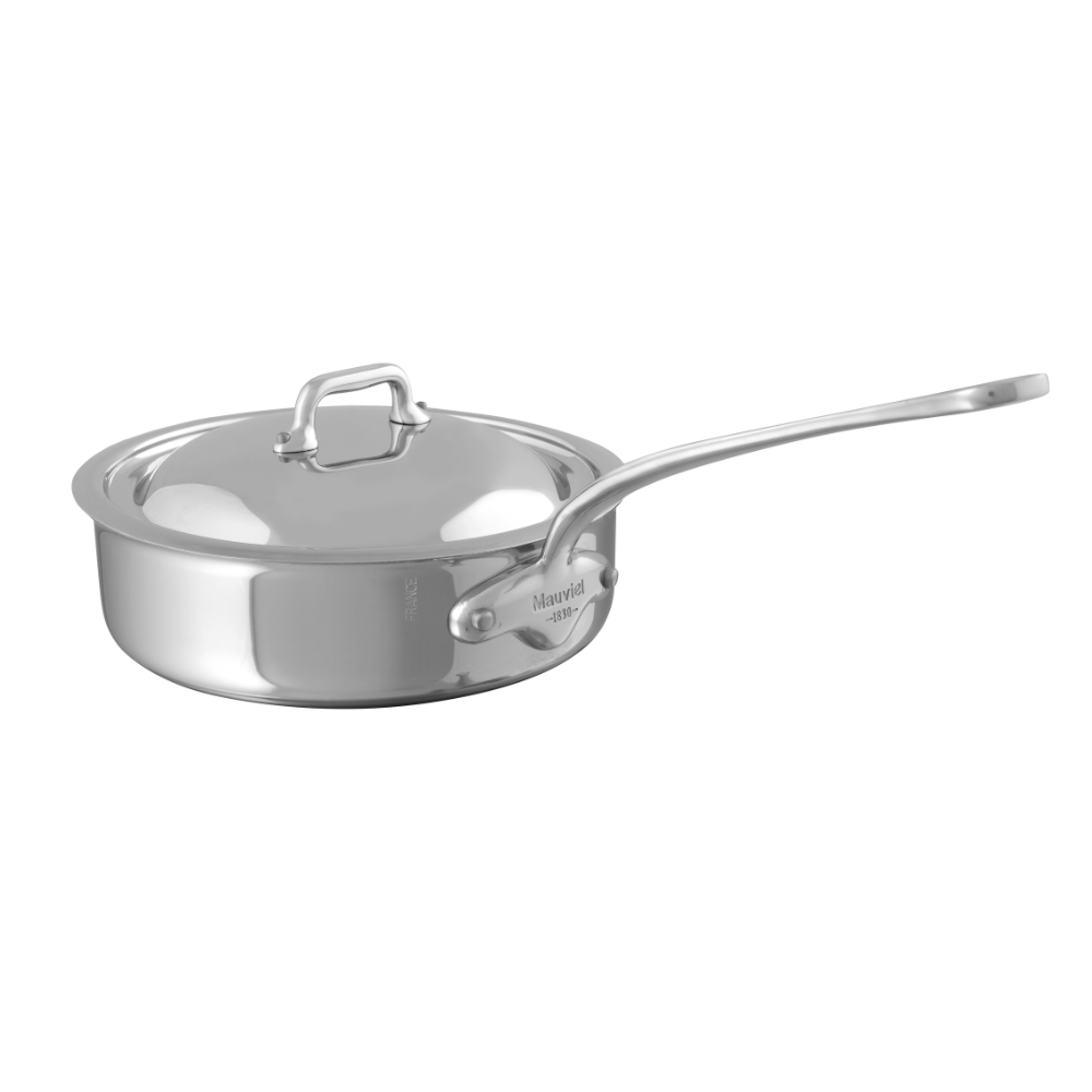 Mauviel 1830 M'COOK 5-Ply Sauté Pan With Lid, Cast Stainless Steel Handle