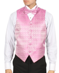 Ferrecci Mens PV150 - Pink with White Back Adjustable Vest Set