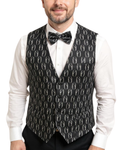 Ferrecci Mens PV100 - White/Black with Black Back Vest Set