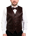 Ferrecci Mens PV100 - Black/Red with Black Back Vest Set