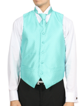 Ferrecci Mens PV300 - Aqua with Black Back Adjustable Diamond Vest Set