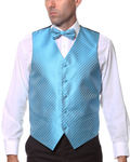 Ferrecci Mens PV300 - Turquoise with Black Back Adjustable Diamond Vest Set