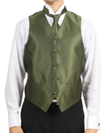 Ferrecci Mens PV300 - Olive with White Back Adjustable Diamond Vest Set