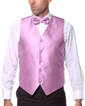 Ferrecci Mens PV300 - Dark Rose with White Back Adjustable Diamond Vest Set