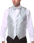 Ferrecci Mens PV450 - Grey with Grey Back Adjustable Textured Vest Set