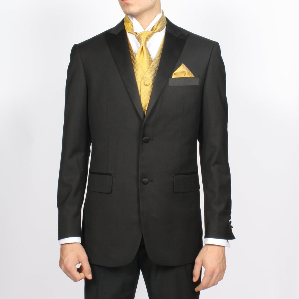 Ferrecci Mens PV300 - Yellow with Black Back Adjustable Diamond Vest Set