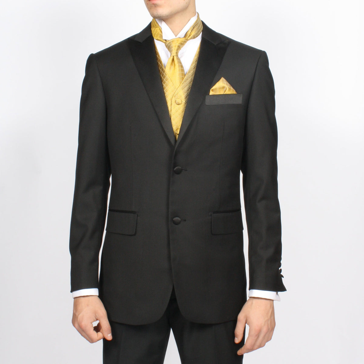 Ferrecci Mens PV300 - Yellow with Black Back Adjustable Diamond Vest Set