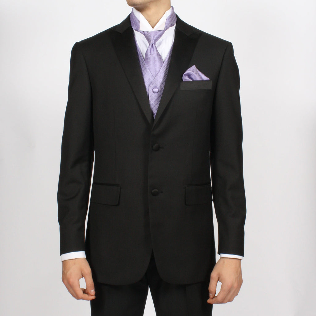 Ferrecci Mens PV300 - Lilac with Black Back Adjustable Diamond Vest Set