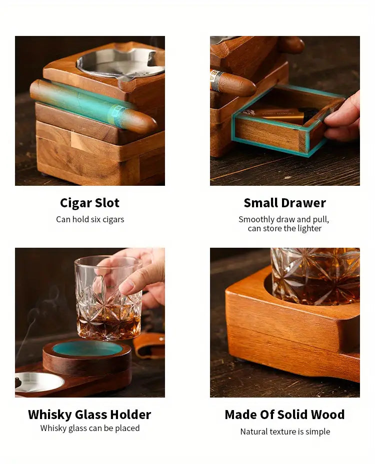 Wooden Cigar Ashtray Coaster