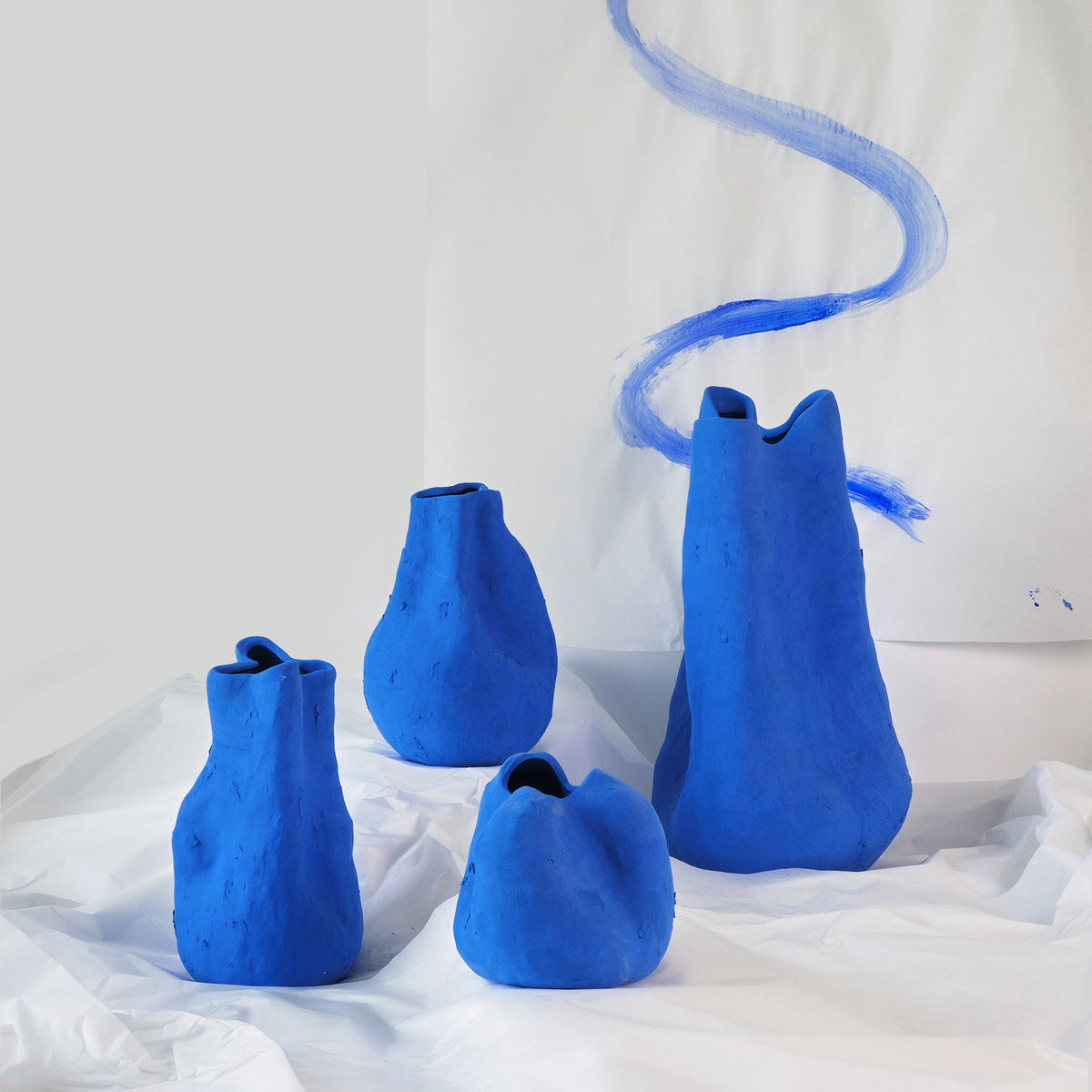 Barbara Matte Blue Porcelain Vase