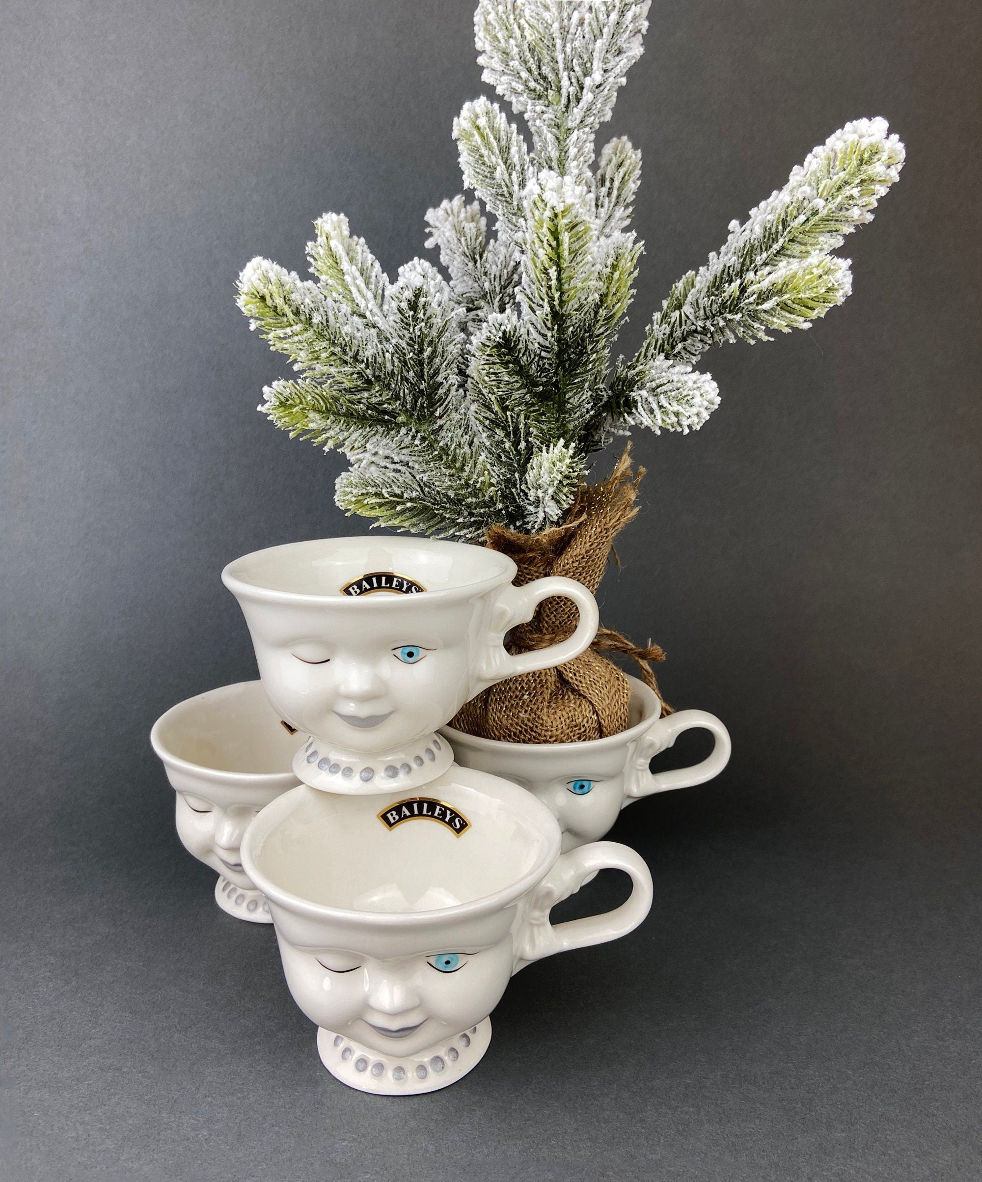 Vintage Bailey's Irish Cream Winking Face Cups - Set of Five