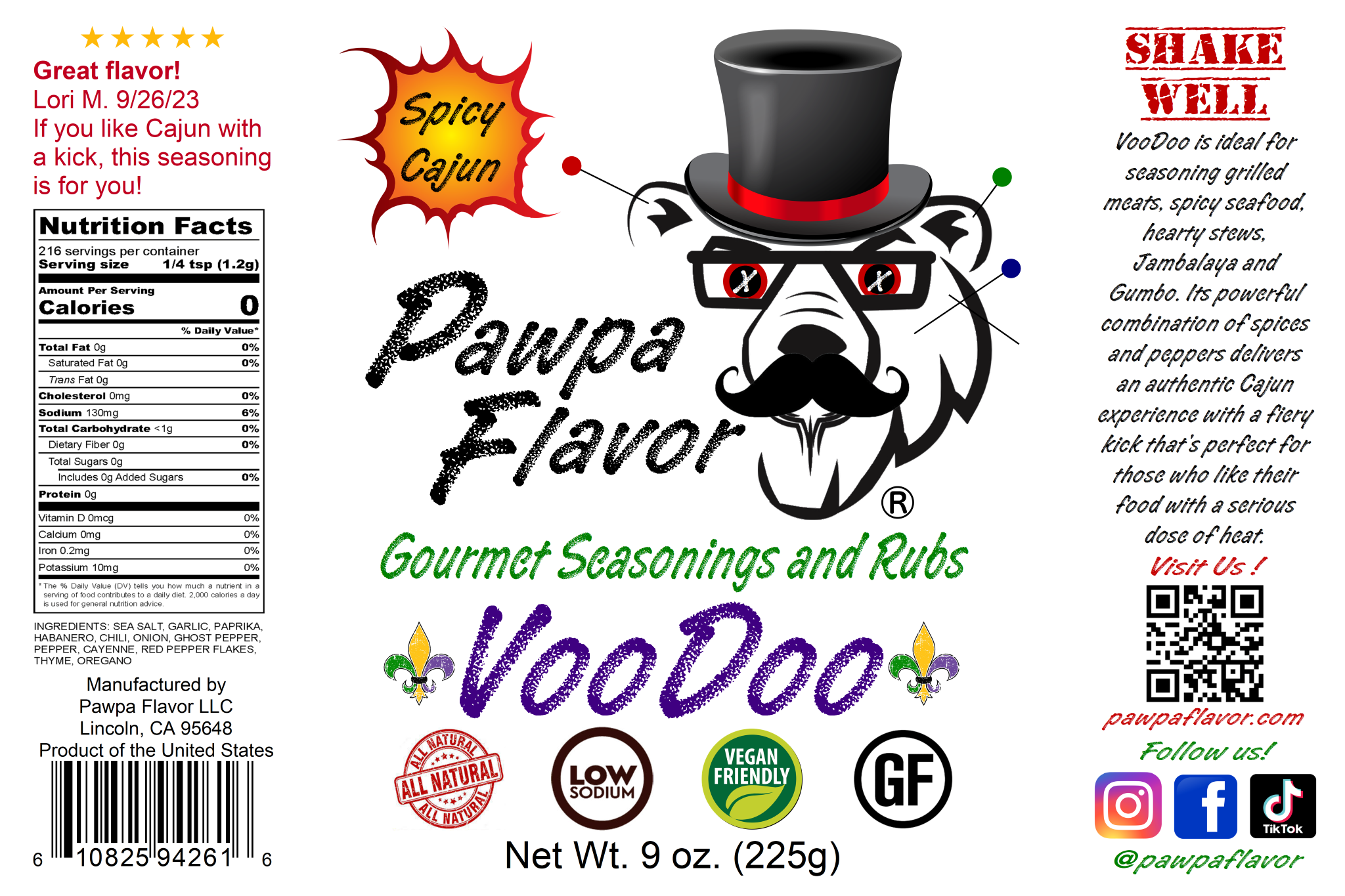 Pawpa Flavor VooDoo - Spicy Cajun