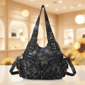 Angel Barcelo Washed Leather Shoulder Top Handle Satchel