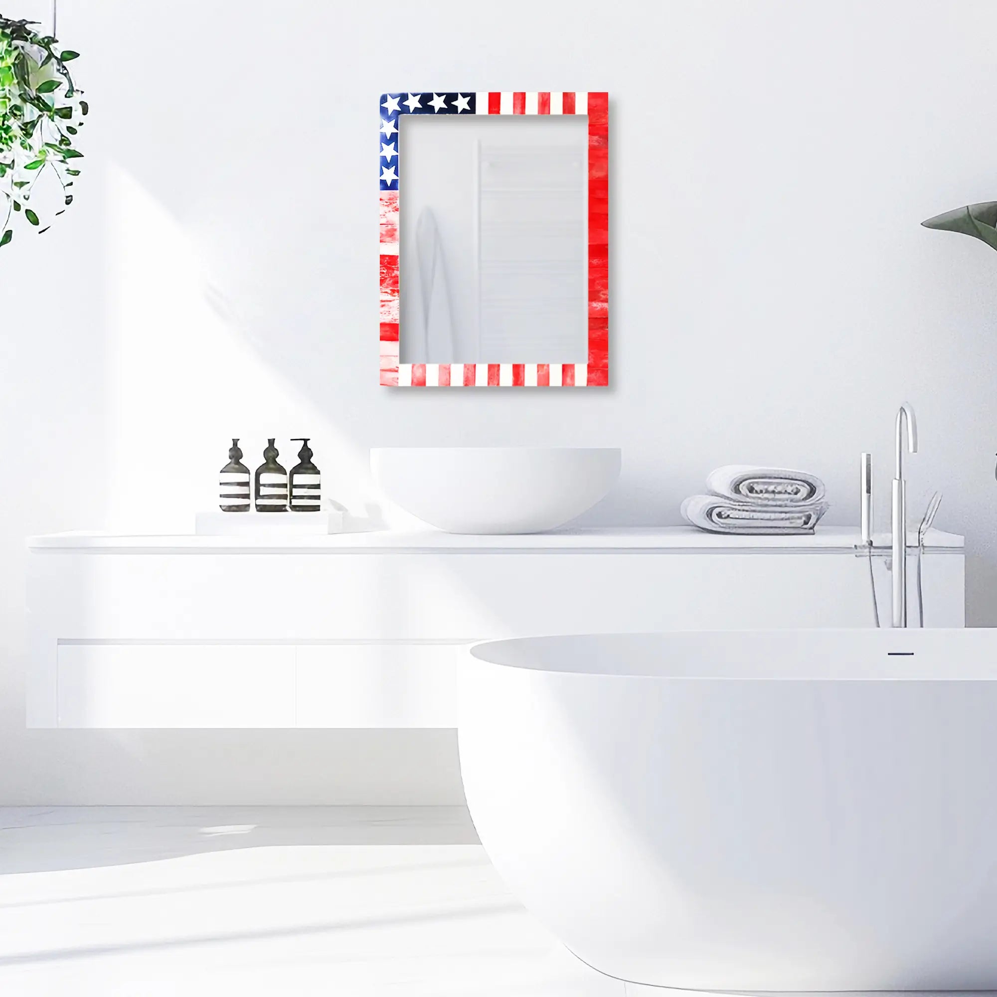Pre-Order US Flag Bone & Resin Inlay Mirror Frames - 4 sizes