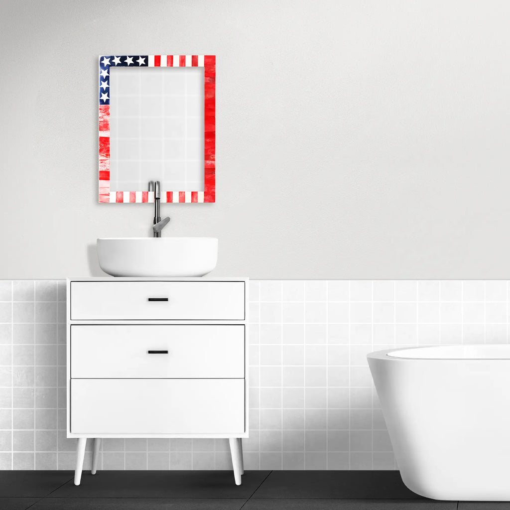Pre-Order US Flag Bone & Resin Inlay Mirror Frames - 4 sizes