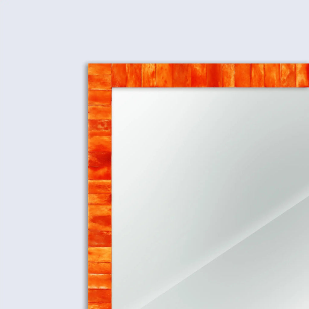 Make To Order Classic Orange Mirror Bone Inlay Collection in 8 Sizes