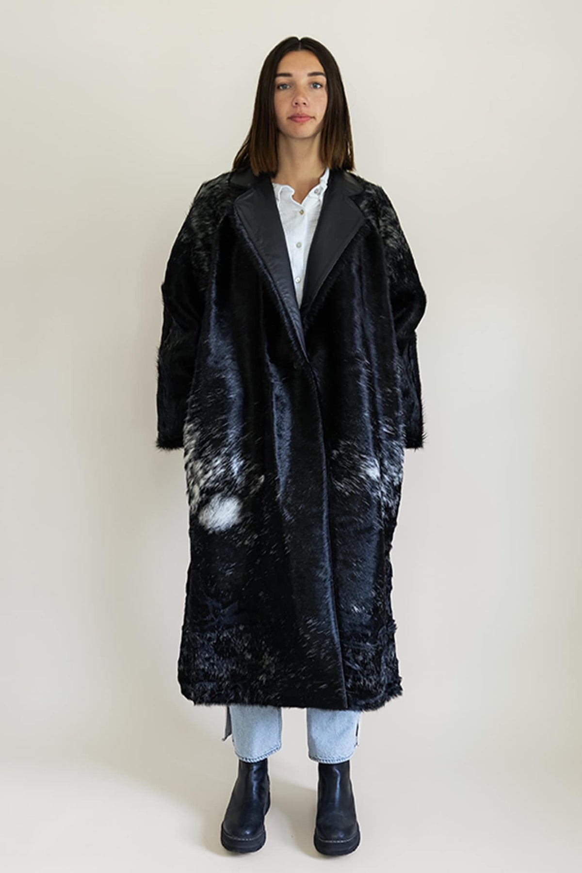 Cowhide Leather Trench Coat for Women