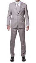 Zillo Sierra Tan 3pc Vested Slim Fit Plaid Suit