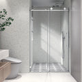 Brushed Nickel Frameless Shower Door