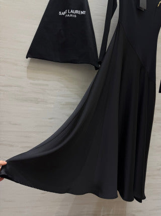 YSL Assymmetrical Neckline Long Dress - Women's