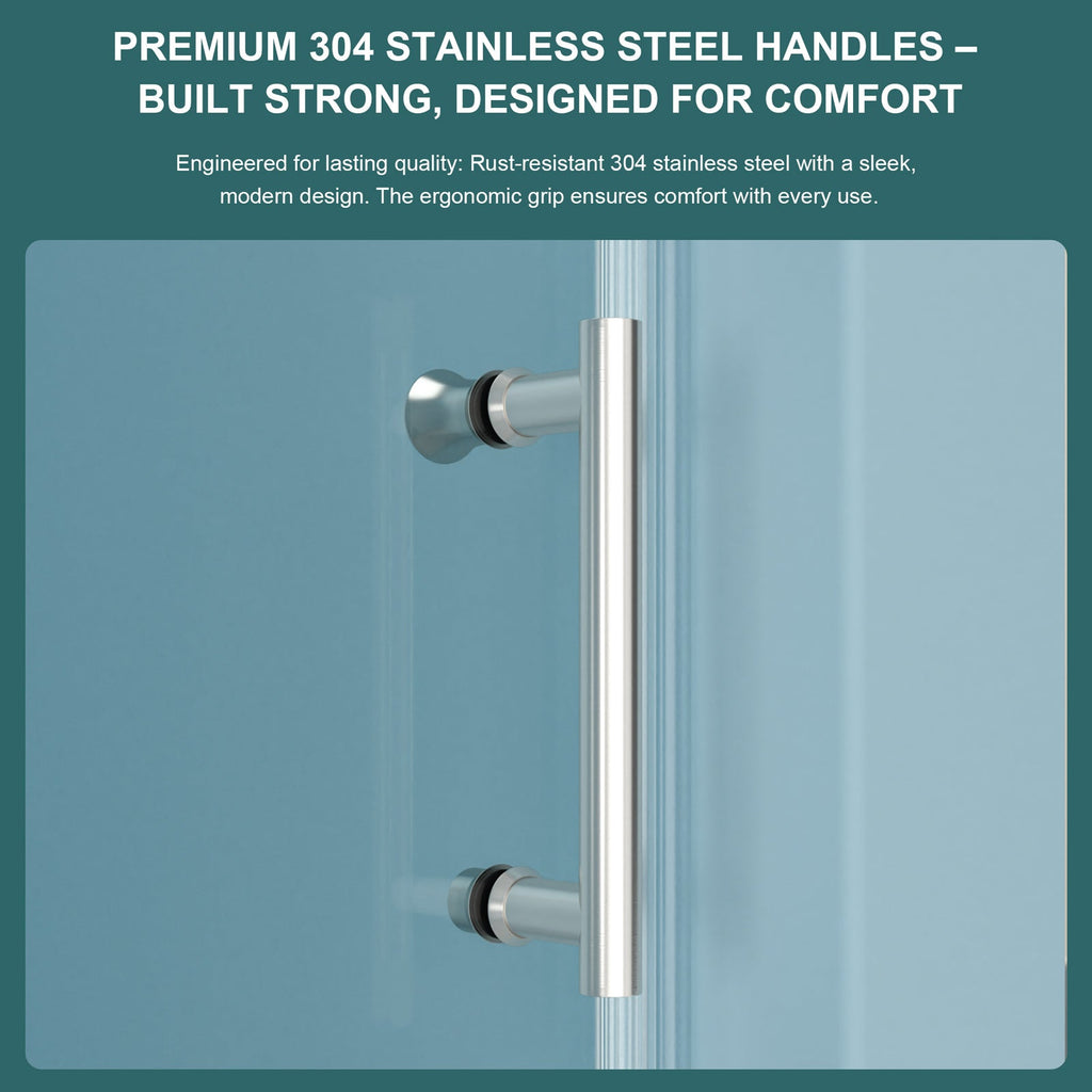 Brushed Sliding Bypass Shower Door 48" W x 76" H