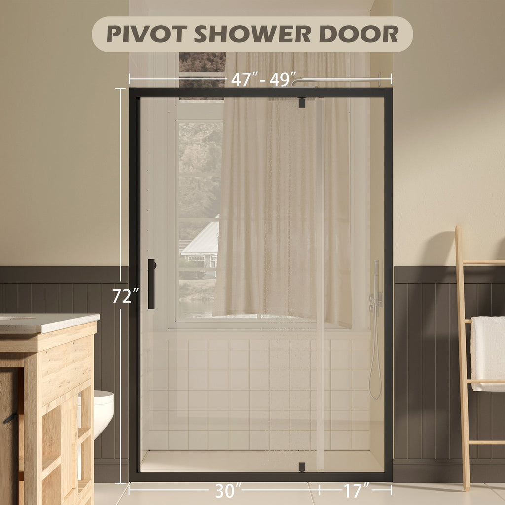 47-49" W × 72" H Pivot Shower Door