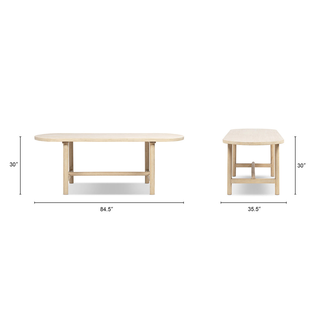 Milo 85" 8-Seat Oval Reclaimed Wood Dining Table