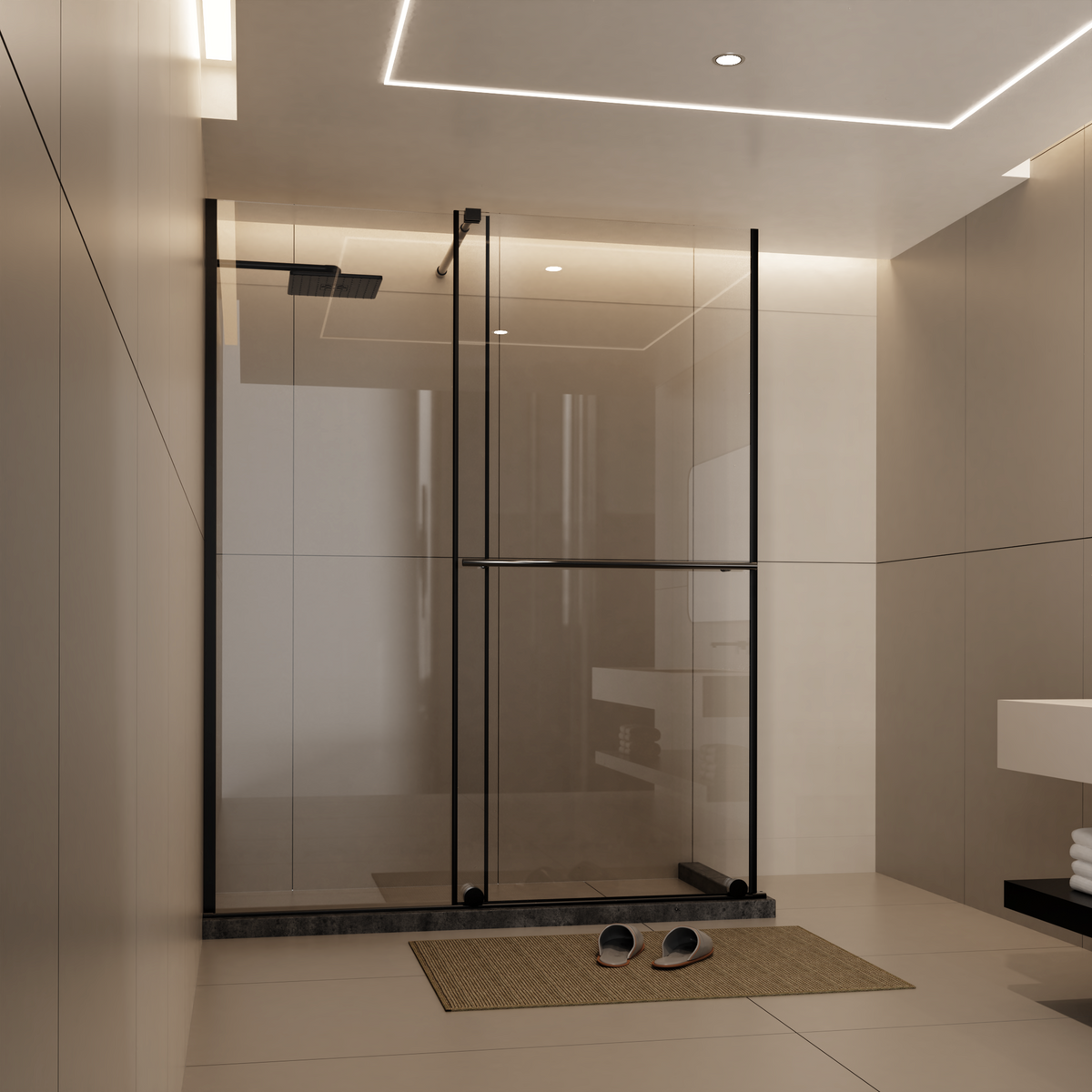 Glass Shower Door, 30 - 60 in.W x 72 in.H