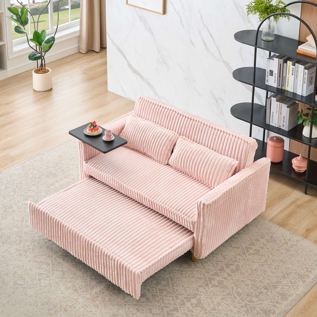 Pull Out Sofa With Movable Tabletop And USB Ports