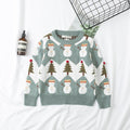 Jacquard Snowman Christmas Tree Parent-child Pullover